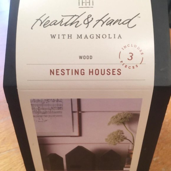 NWT-- HEARTH & HAND MAGNOLIA Black Set 3 Nesting Houses - Picture 4 of 9